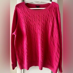 Talbots Fuchsia Cable Knit Sweater
